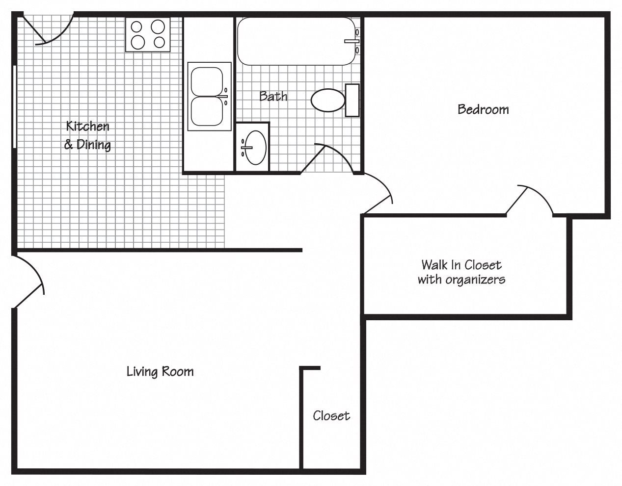 Pacific Apt Floor Plan Large 1x1 Pacific Apt Floor Plan Large 1x1